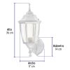 47288 - Arbotante tipo farol tradicional soportado p/exterior blanco