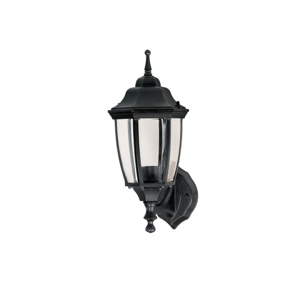 47289 - Arbotante tipo farol tradicional soportado p/exterior, negro