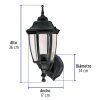 47289 - Arbotante tipo farol tradicional soportado p/exterior, negro