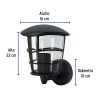 45092 - Arbotante tipo farol moderno soportado p/exteriores, negro