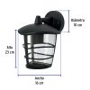 45093 - Arbotante tipo farol moderno suspendido p/exteriores, negro