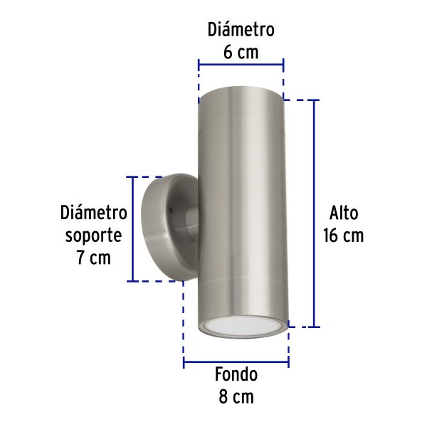 48009 - Arbotante satín de LED 10 W de acento 2 spots luz cálida
