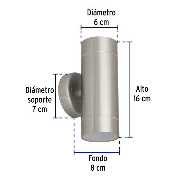 47391 - Arbotante de acento 2 spots satín, lámparas no incluidas