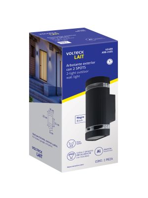45408 - Arbotante exterior con 2 spots, lámparas no incluidas, negro