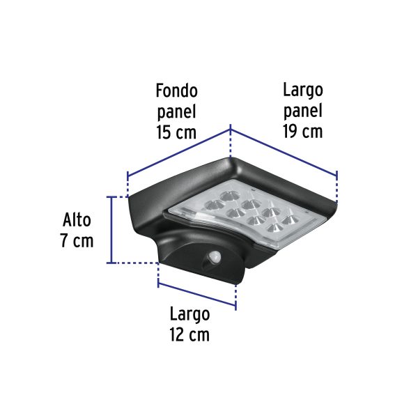 49073 - Arbotante solar LED 4 W con sensor de movimiento, Volteck