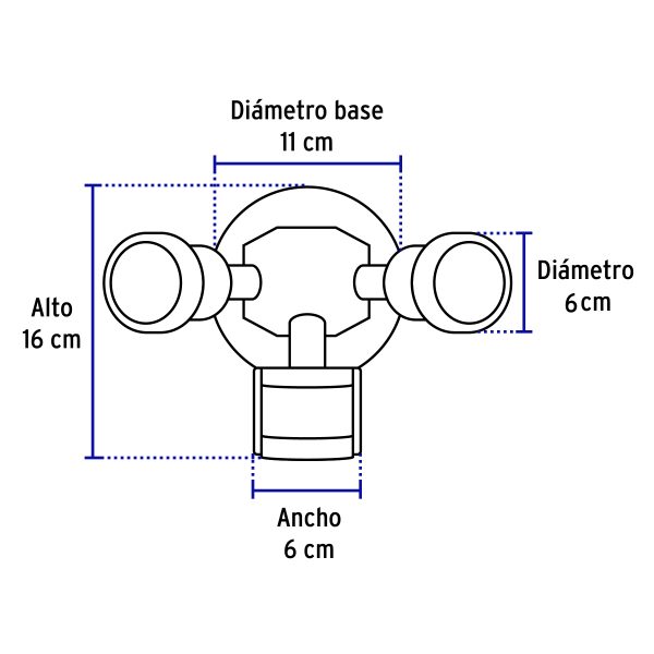 46480 - Arbotante blanco c/sensor movimiento, lámparas no incluidas