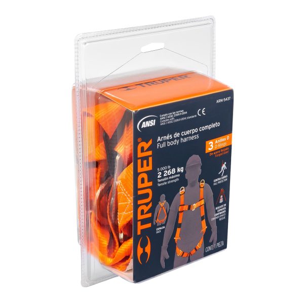 14433 - Arnés de cuerpo completo con 3 anillos, ANSI, Truper