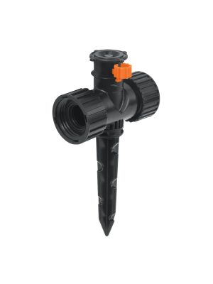 12297 - Mini aspersor plástico, dos vias, irrigacion 360°, Truper