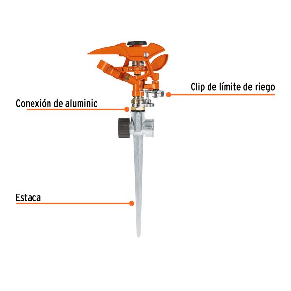 10321 - Aspersor metálico 11' dos vías, estaca metálica, Truper