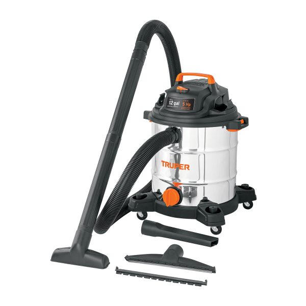101524 - Aspiradora de sólidos y líquidos, 12 gal, acero inox, Truper