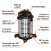 101525 - Aspiradora de sólidos y líquidos, 16 gal, acero inox, Truper