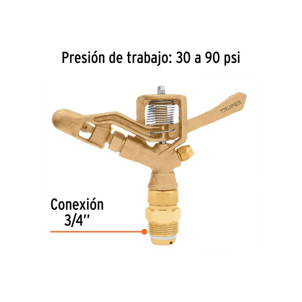 10316 - Aspersor agrícola de 3/4' fundido en latón, Truper