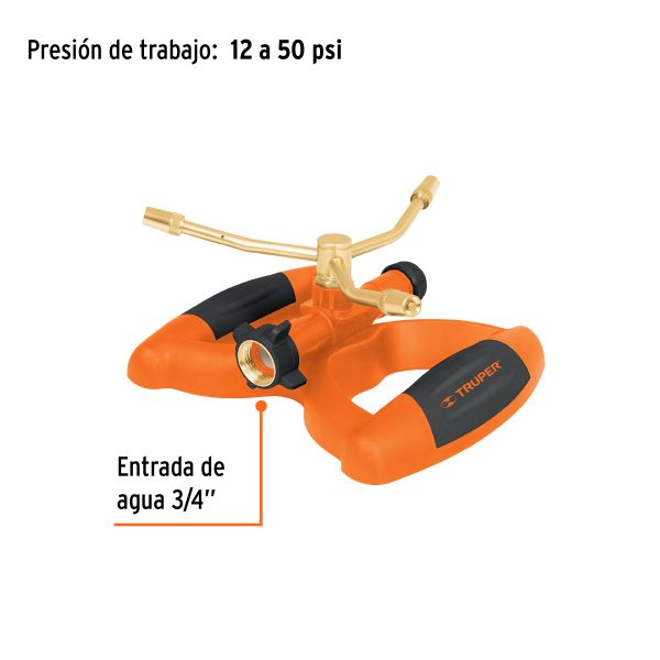 11298 - Aspersor metálico de 3 brazos con base plástica, Truper