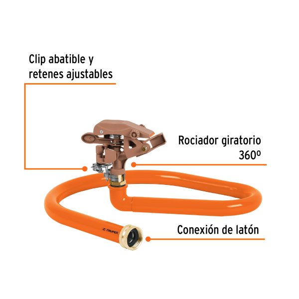 10312 - Aspersor base metálica, tipo manguera, Truper