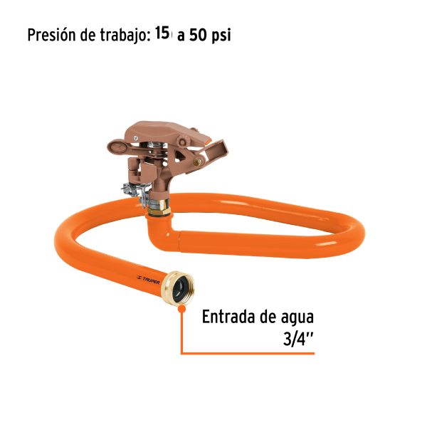 10312 - Aspersor base metálica, tipo manguera, Truper
