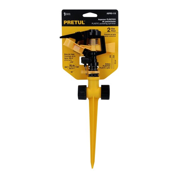 20060 - Aspersor plástico 11' dos vías, estaca plástica, Pretul
