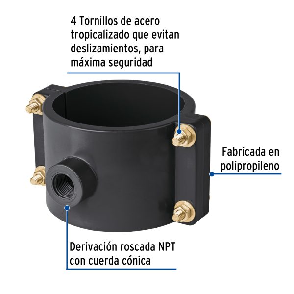 ATD-4FC1.jpg 40715 - Abrazadera para toma domiciliaria PP 4' x 1/2', Foset