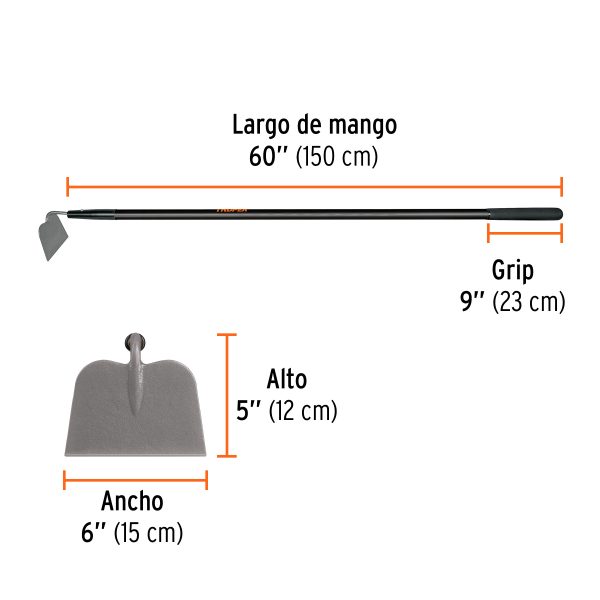 10559 - Azadón jardinero, mango fibra de vidrio de 60', TRUPER