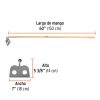 19740 - Azadón mezclero, cabeza forjada 7', mango de 60', TRUPER