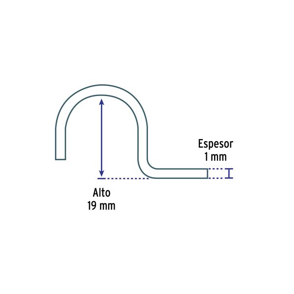 44762 - Bolsa c/10 abrazaderas tipo uña 1/2' p/tubo pared gruesa