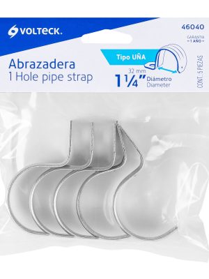 AU-114E1.jpg 46040 - Bolsa c/5 abrazaderas tipo uña 1-1/4' p/tubo pared delgada