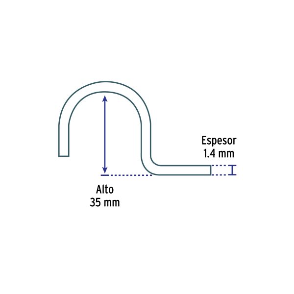 44808 - Bolsa c/5 abrazaderas tipo uña 1-1/4' p/tubo pared gruesa
