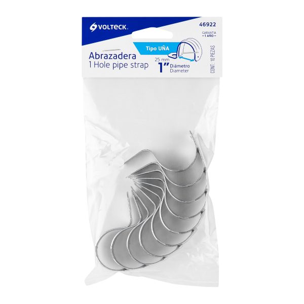 46922 - Bolsa c/10 abrazaderas tipo uña 1' p/tubo pared delgada