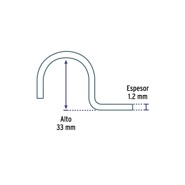 44807 - Bolsa c/10 abrazaderas tipo uña 1' p/tubo pared gruesa