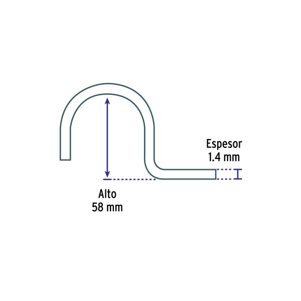 44810 - Bolsa c/5 abrazaderas tipo uña 2' p/tubo pared gruesa