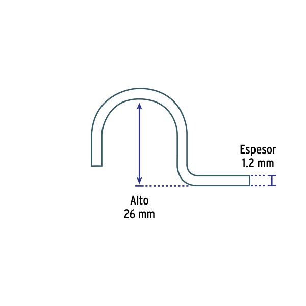 44806 - Bolsa c/10 abrazaderas tipo uña 3/4' p/tubo pared gruesa