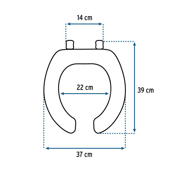 47034 - Asiento redondo con tapa para WC, abierto, azul, FOSET