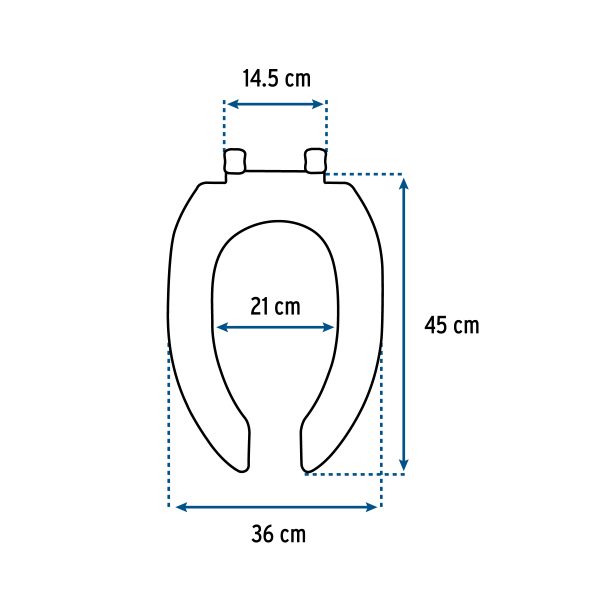 49905 - Asiento alargado con tapa para WC, abierto, blanco, FOSET