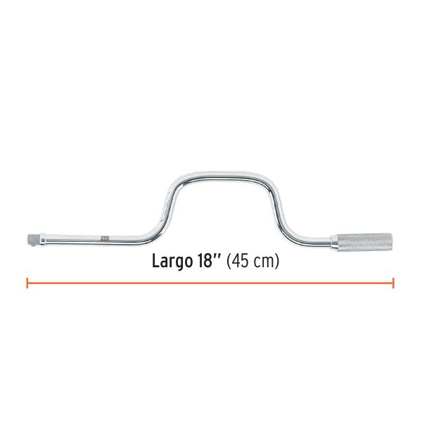 13430 - Mango cuadro 1/2' berbiquí, largo 18', Truper