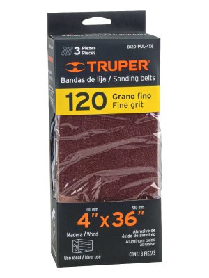 16172 - Caja con 3 bandas de lija 4' x 36' grano 120 para PUL 4x6