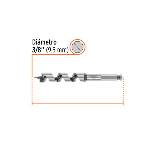 104062 - Broca auger tipo berbiquí 3/4' X 6', TRUPER