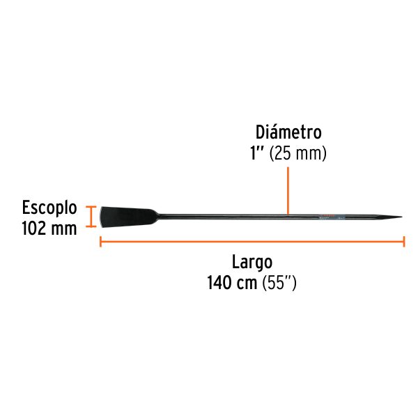 19987 - Barra cavadora 1' x 140 cm, escoplo 102 mm, TRUPER