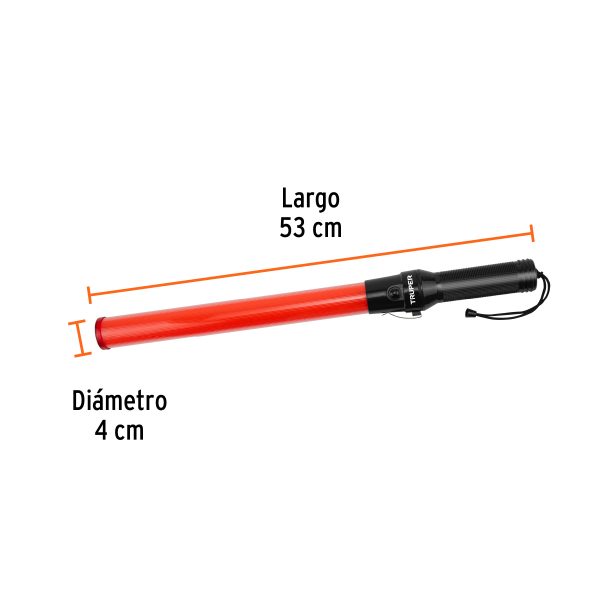 101219 - Bastón luminoso de 53 cm con luz LED y clip para cinturón