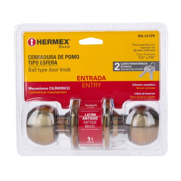 28049 - Cerradura esfera cilíndrico, entrada, antiguo, blíster, HB