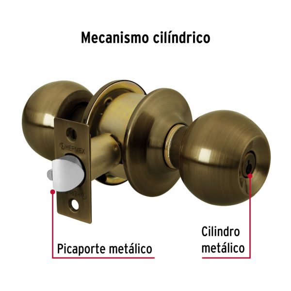 23561 - Cerradura tipo esfera, cilíndrico, entrada, antiguo, BASIC