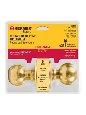 28048 - Cerradura esfera cilíndrico, entrada, brillante, blíster, HB