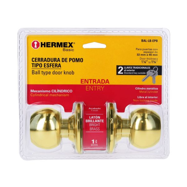 28048 - Cerradura esfera cilíndrico, entrada, brillante, blíster, HB