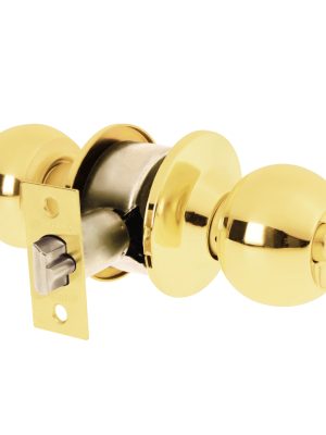 28051 - Cerradura esfera cilíndrico, recámara, brillante, blíster,HB