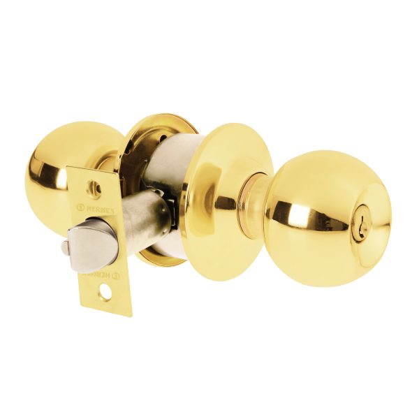 28051 - Cerradura esfera cilíndrico, recámara, brillante, blíster,HB