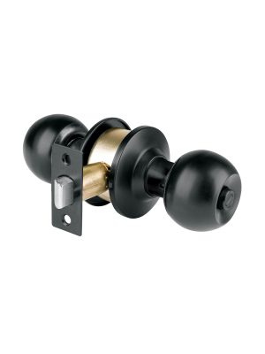 28139 - Cerradura tipo esfera, cilíndrico, baño, negro, BASIC