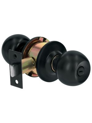 28142 - Cerradura esfera, cil, baño, negro, blíster, BASIC