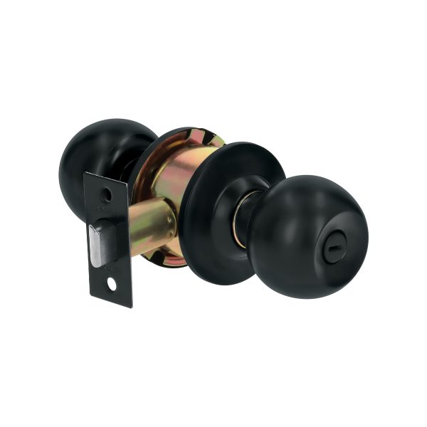 28142 - Cerradura esfera, cil, baño, negro, blíster, BASIC