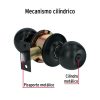 28142 - Cerradura esfera, cil, baño, negro, blíster, BASIC