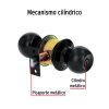 28138 - Cerradura tipo esfera, cilíndrico, recámara, negro, BASIC