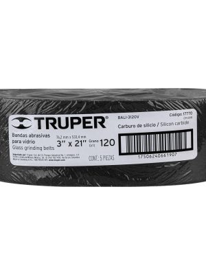 17770 - 1 banda de lija 3 x 21' p/vidrio grano 120 en paquete de 5