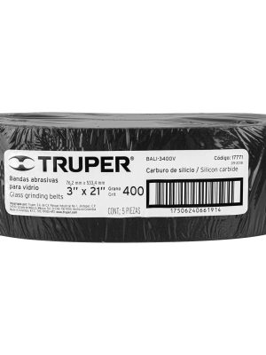 17771 - 1 banda de lija 3 x 21' p/vidrio grano 400 en paquete de 5